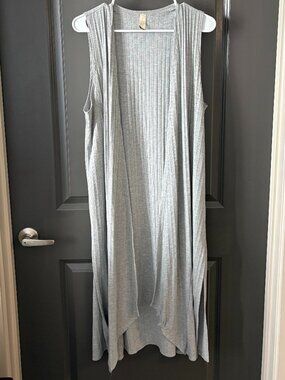 gray duster cardigan